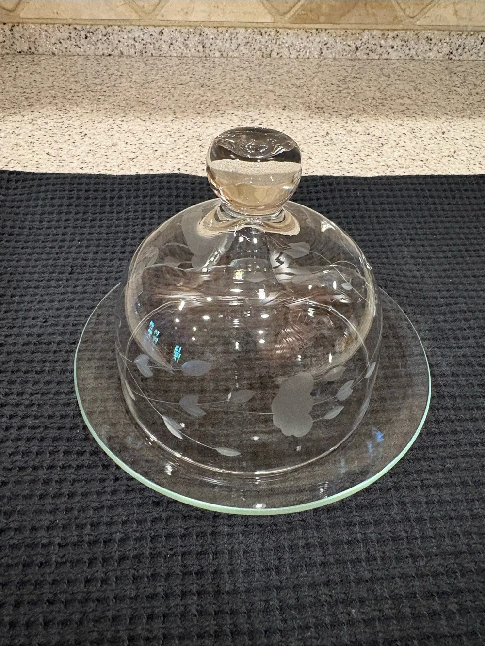 Vintage Princess House Heritage crystal round covered butter Dome